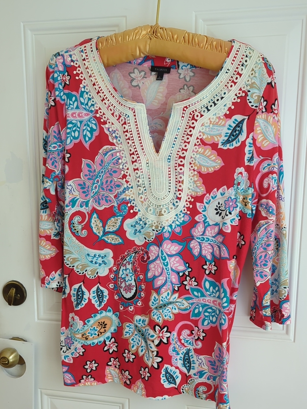 Talbots Tunic Top. Size L Paisley Print